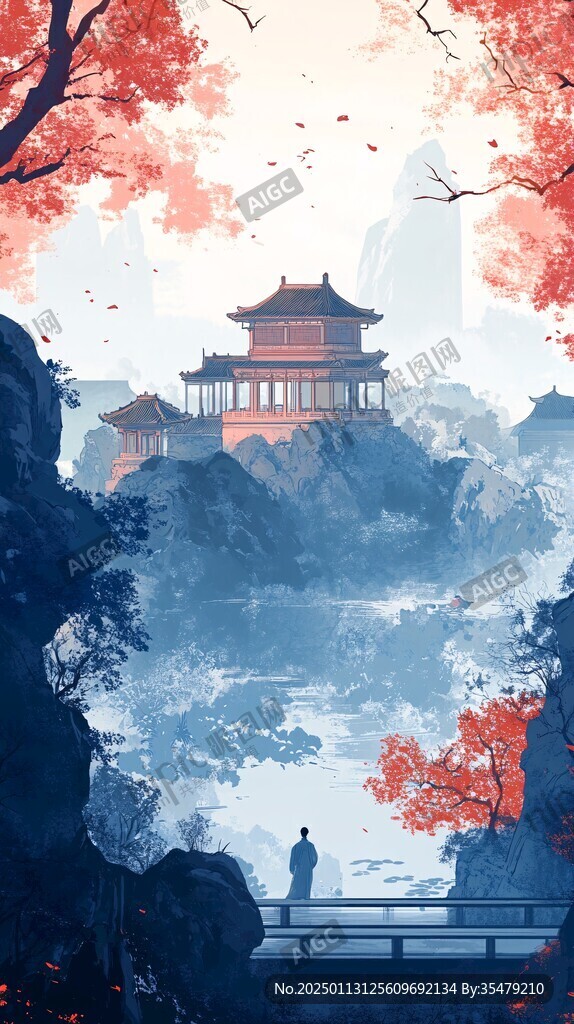 插畫愛晚亭