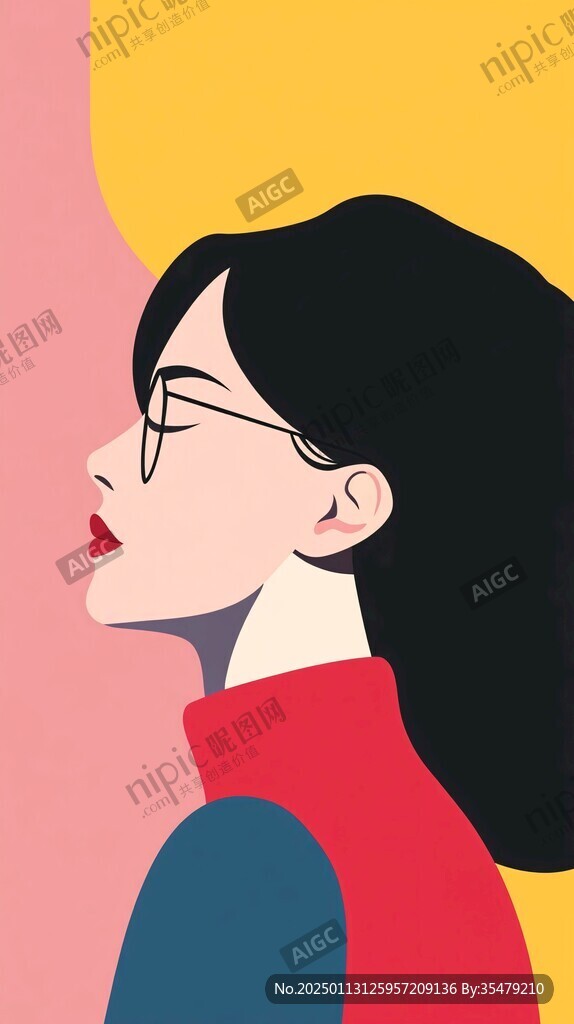 簡約人物插畫