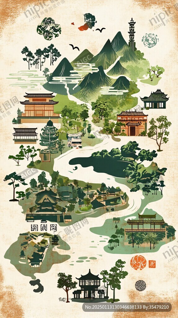 天一閣插畫