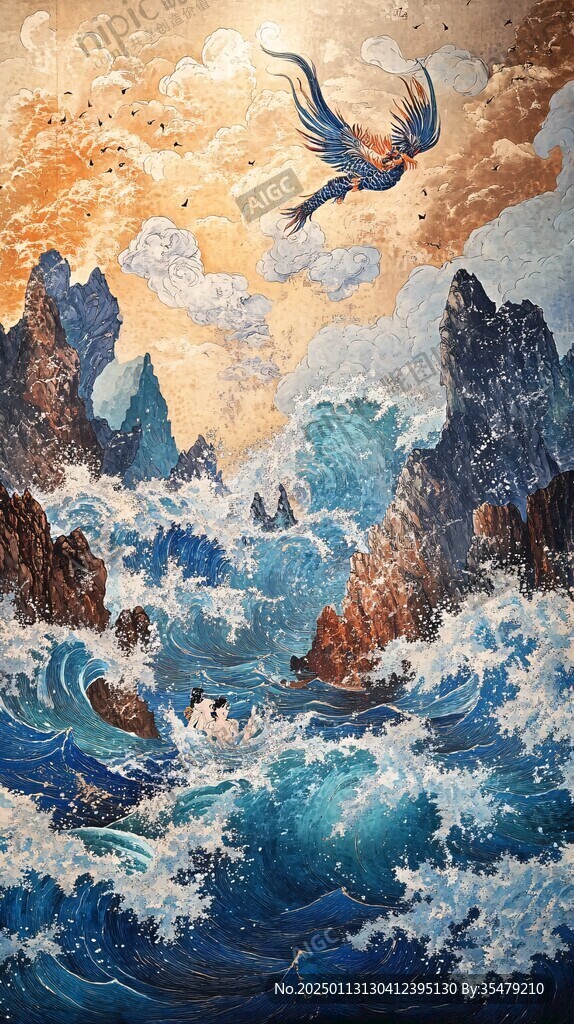 海浪仙鶴海浪酒店壁畫