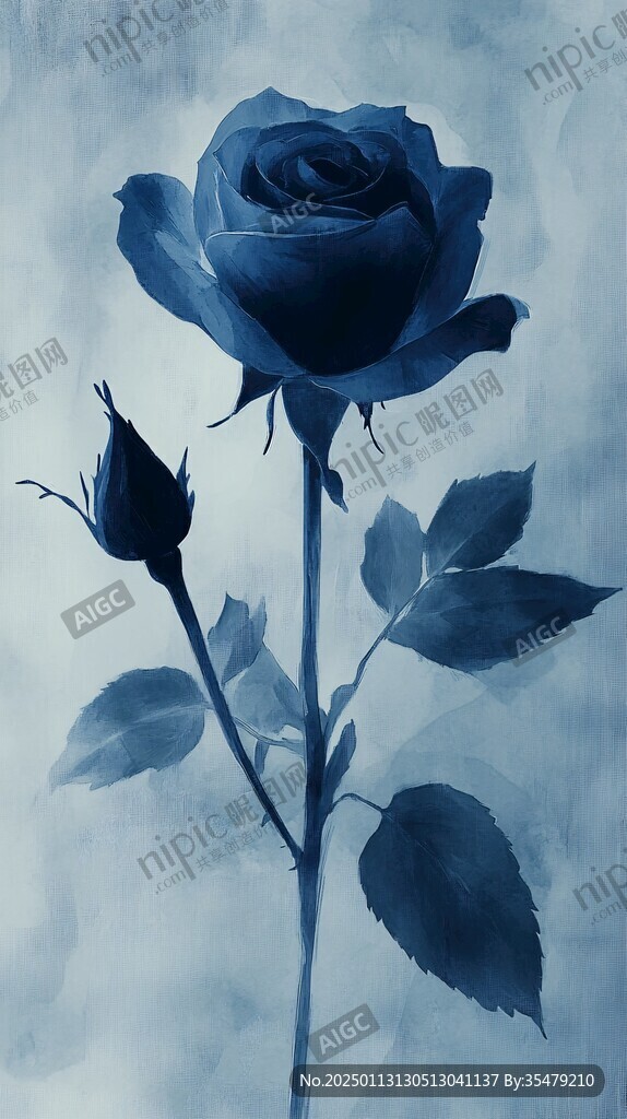 背景藍玫瑰圖片素材