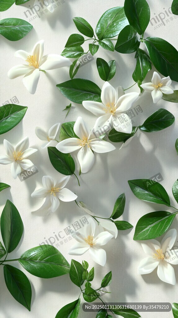 茉莉花壁畫