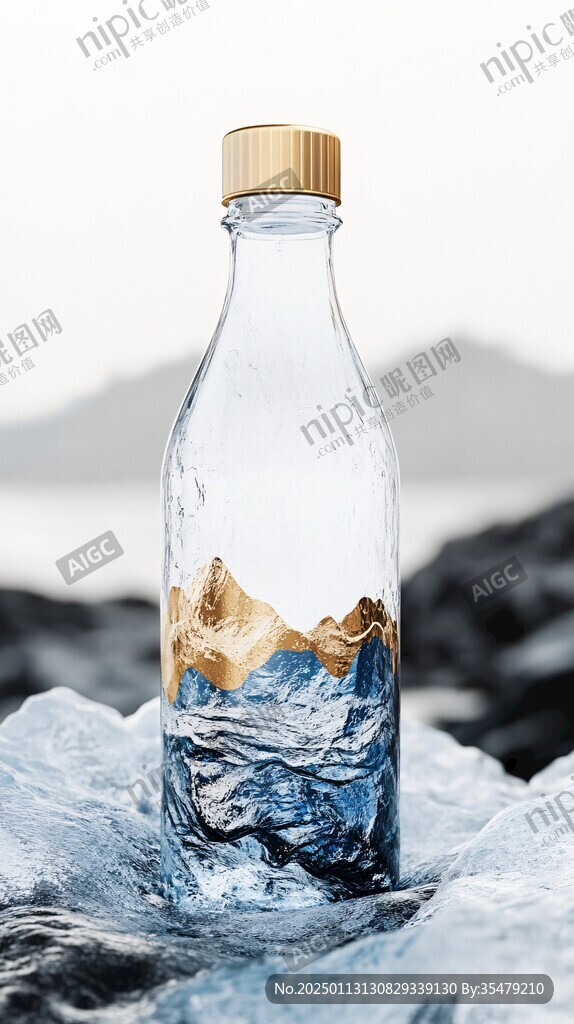 礦泉水包裝插畫