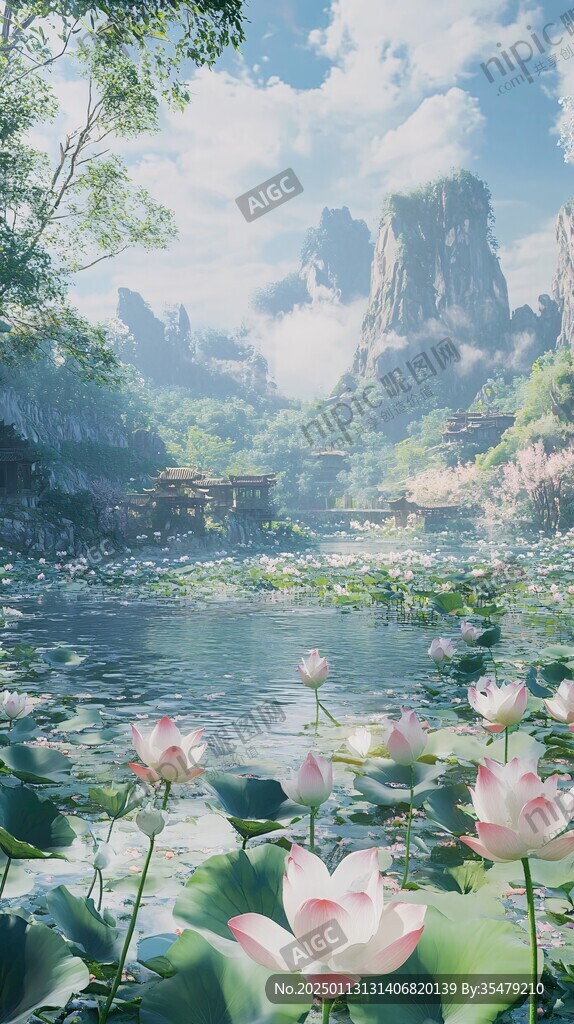 古風山水場景