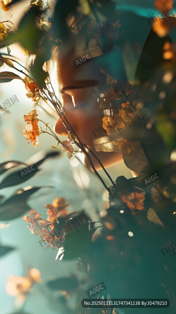 滿天星花枝光影