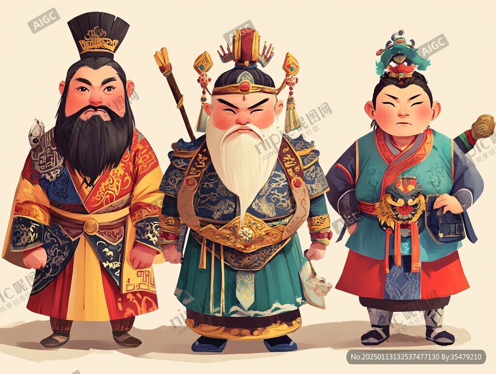五路財神插畫