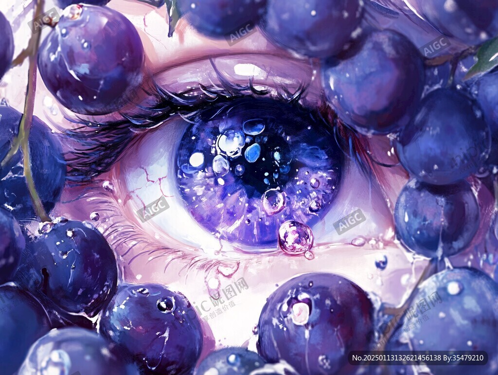 晴王葡萄插畫