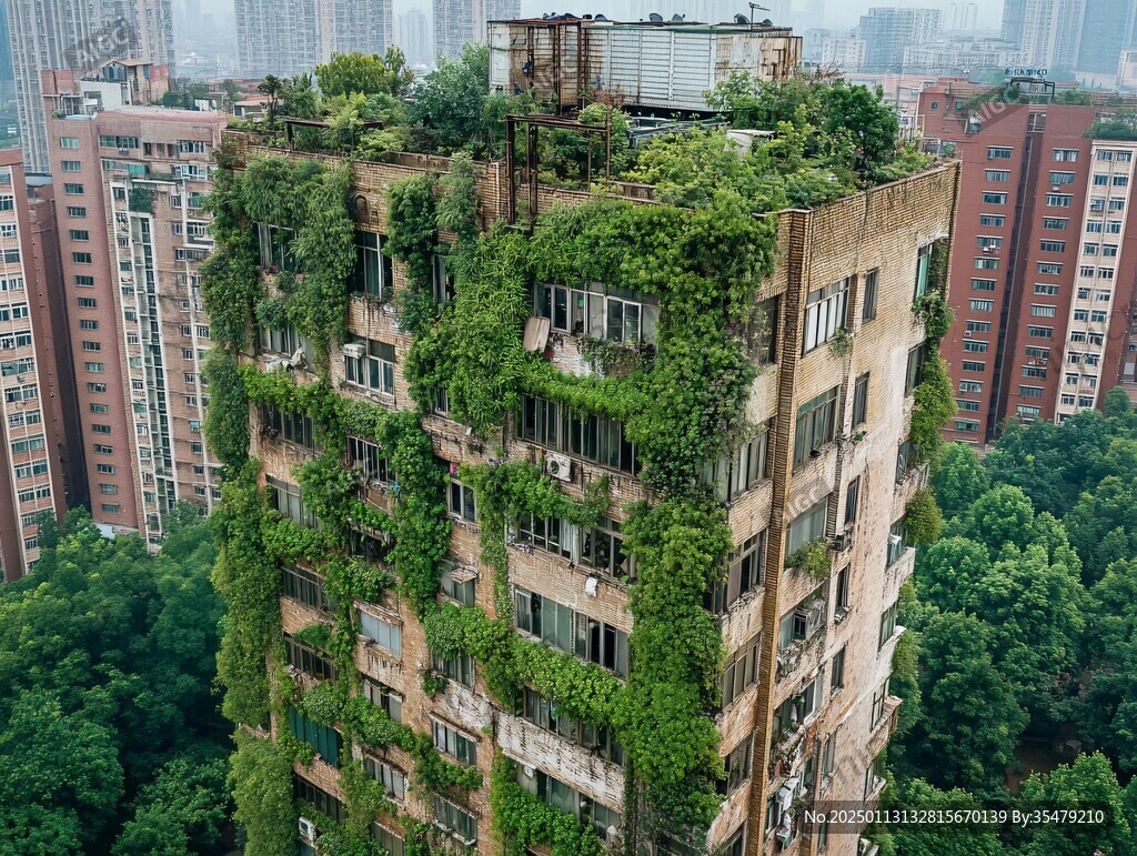 綠植樓房