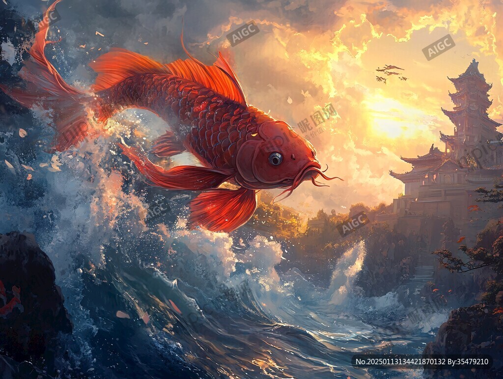 紅鯉魚手繪