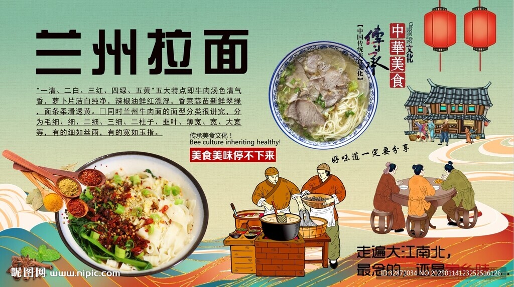 蘭州拉面背景墻