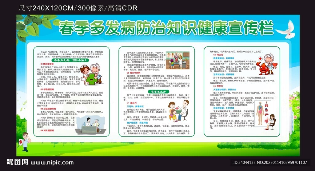 春季多發病防治知識健康宣傳欄