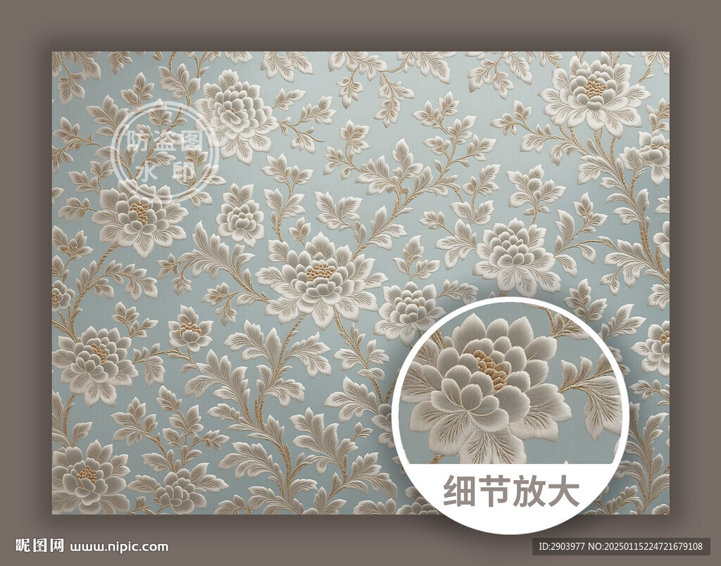 中式傳統(tǒng)古典素雅花紋圖案橫版