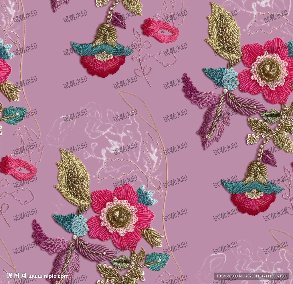 刺繡花