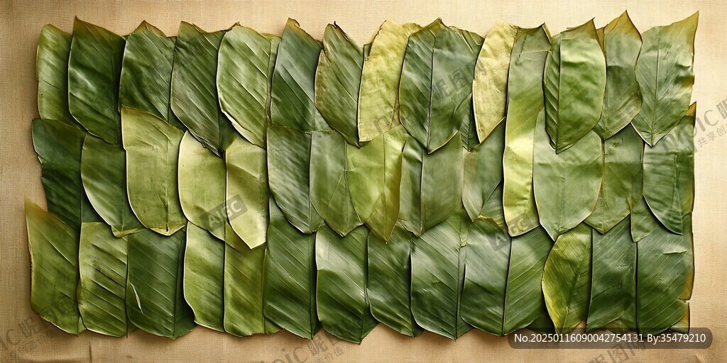 芭蕉葉藝術(shù)背景墻