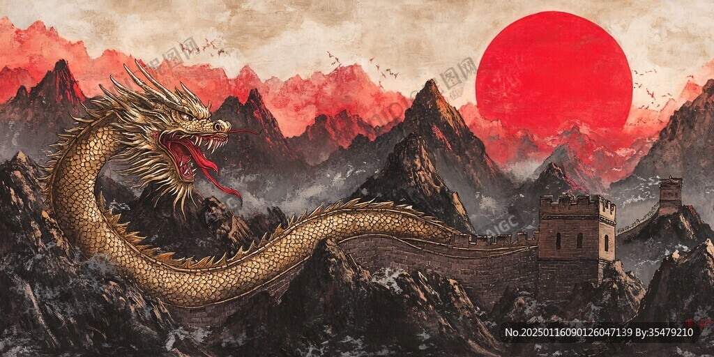 龍年橫版插畫