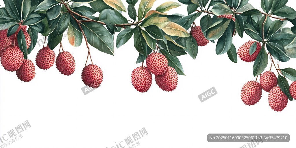 掛綠荔枝包裝插畫