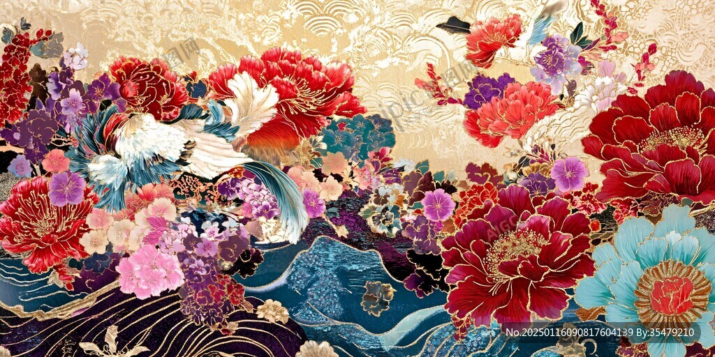牡丹包裝插畫(huà)
