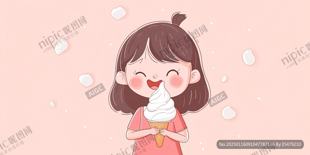 饞嘴甜美女孩