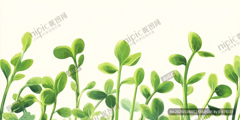 植物嫩芽背景畫