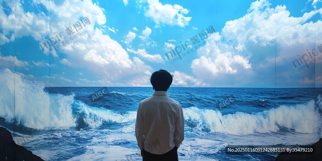 星辰大海男孩背影
