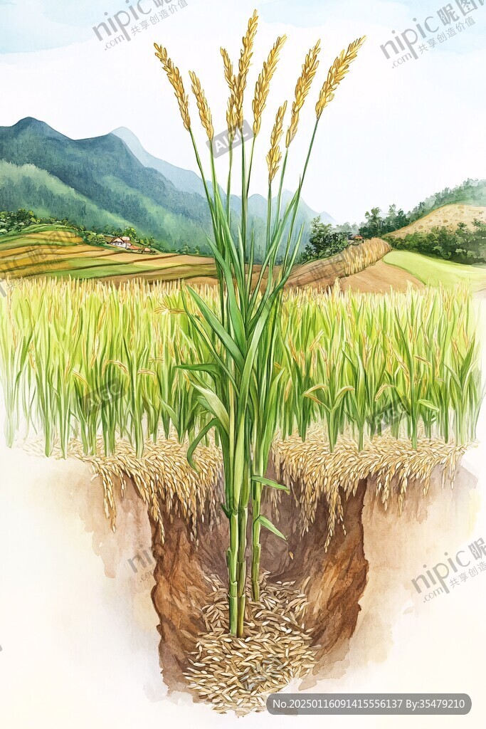 農(nóng)業(yè)插畫水稻插畫
