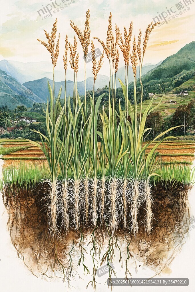 農(nóng)業(yè)插畫水稻插畫
