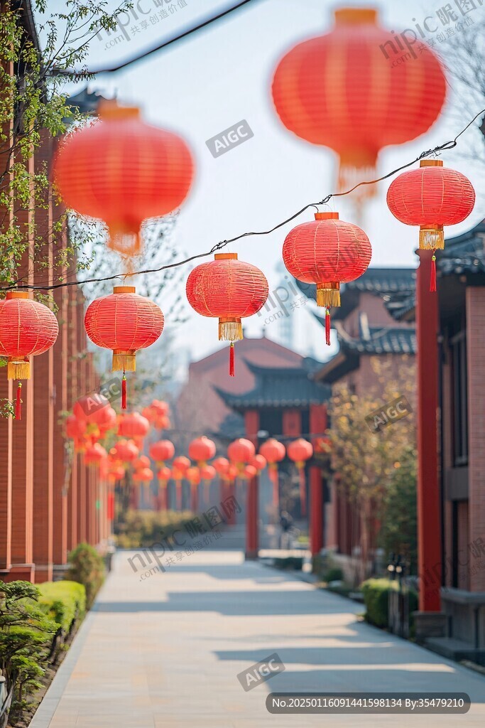 紅色新年燈籠街拍