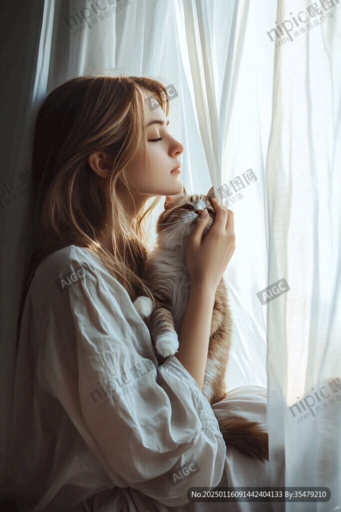 午后沐浴陽光下的美女