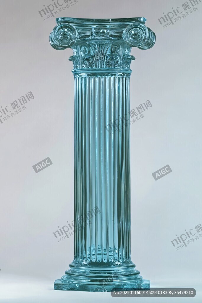 近代金屬座藍玻璃花瓶