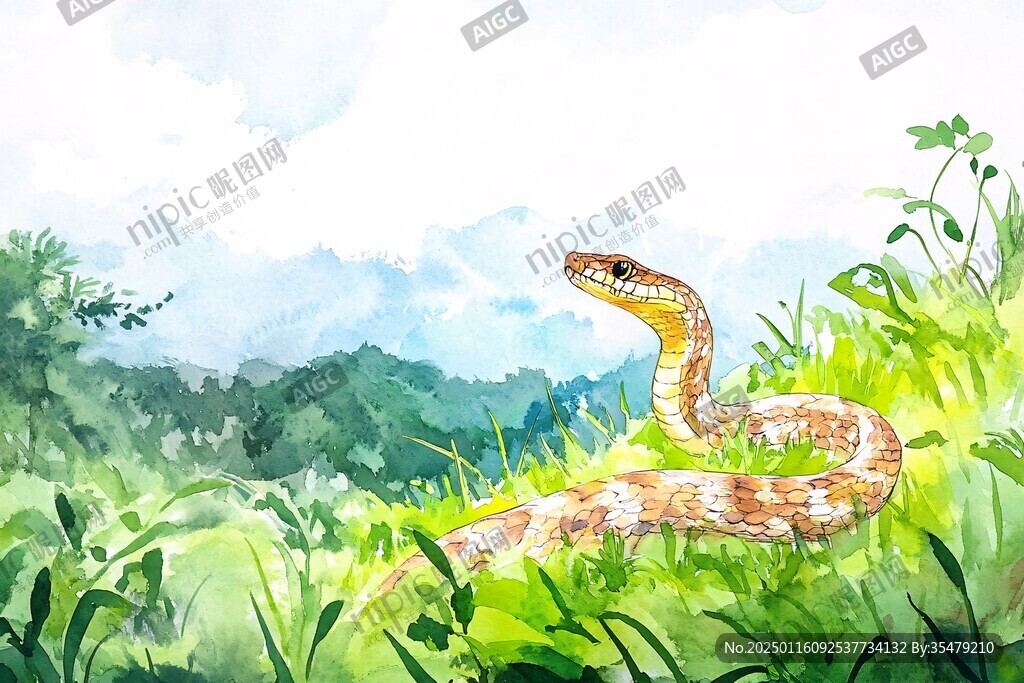 蛇六月插畫