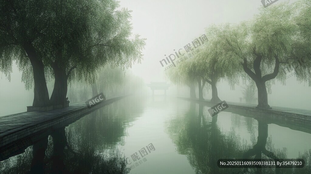 霧中小橋流水
