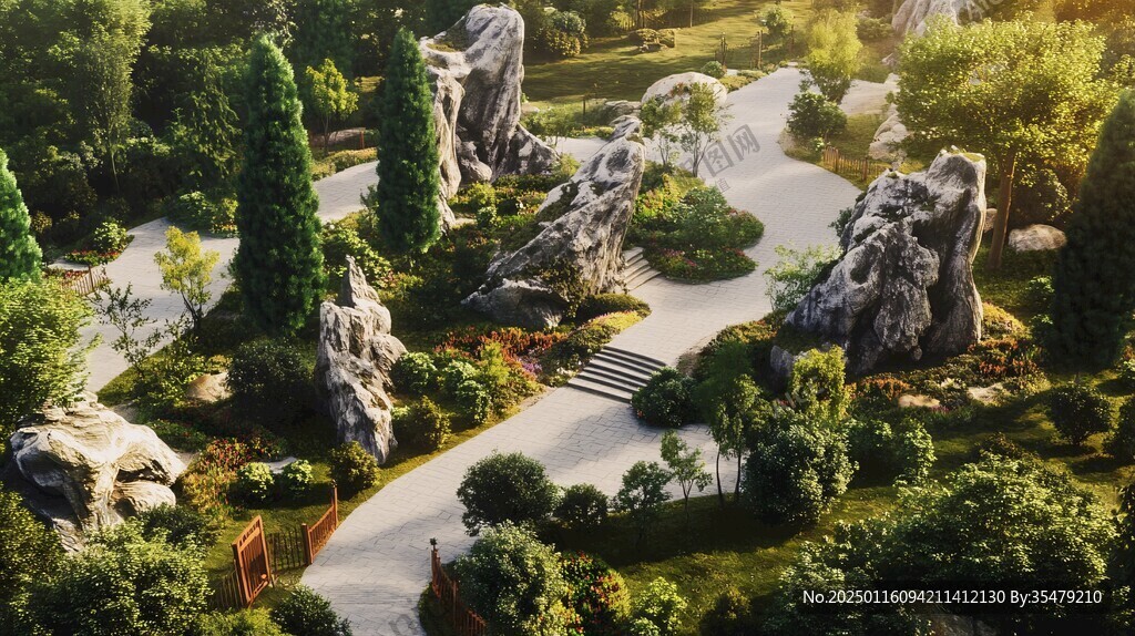 園林石景效果圖