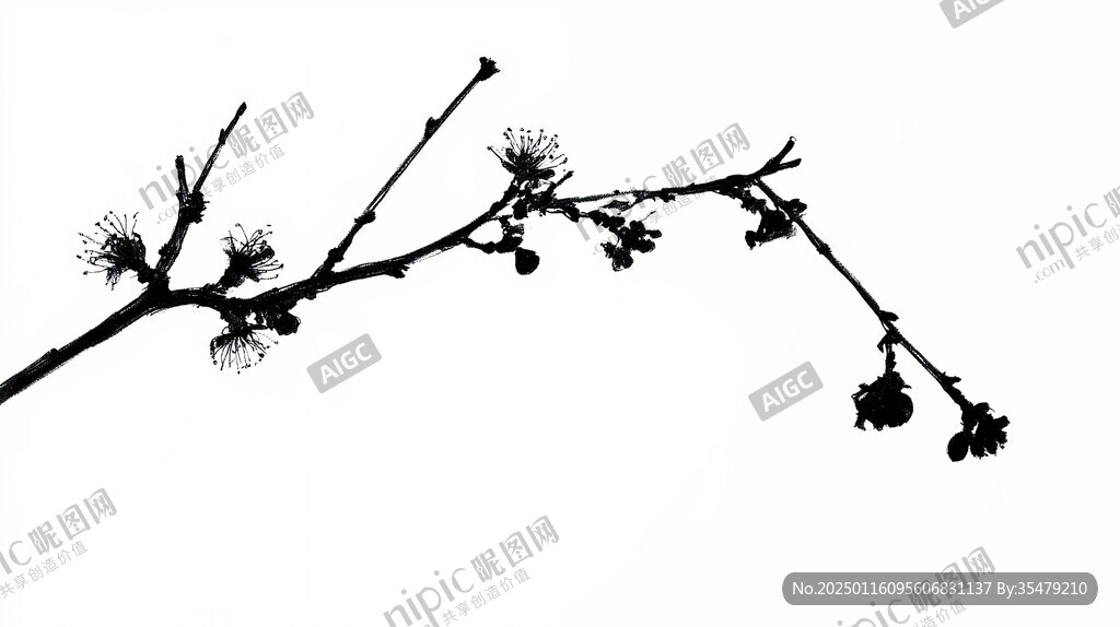 梅花黑白照