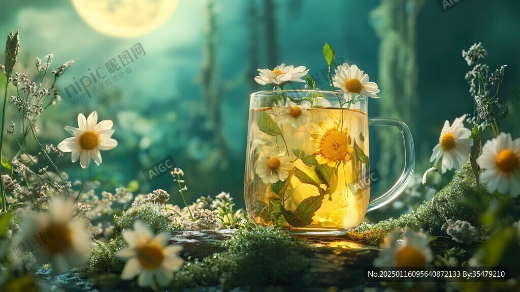 特寫花草茶茉莉花4k