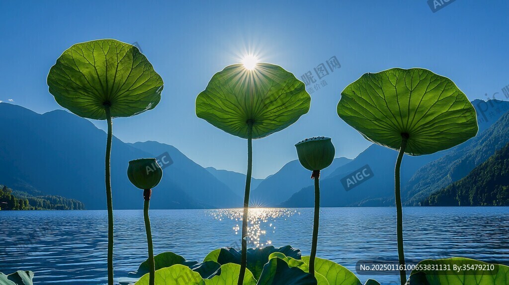 陽光與荷葉