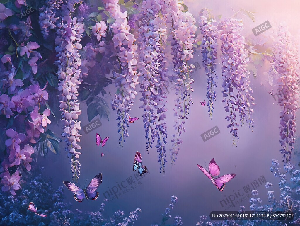 唯美花卉蝶戀花