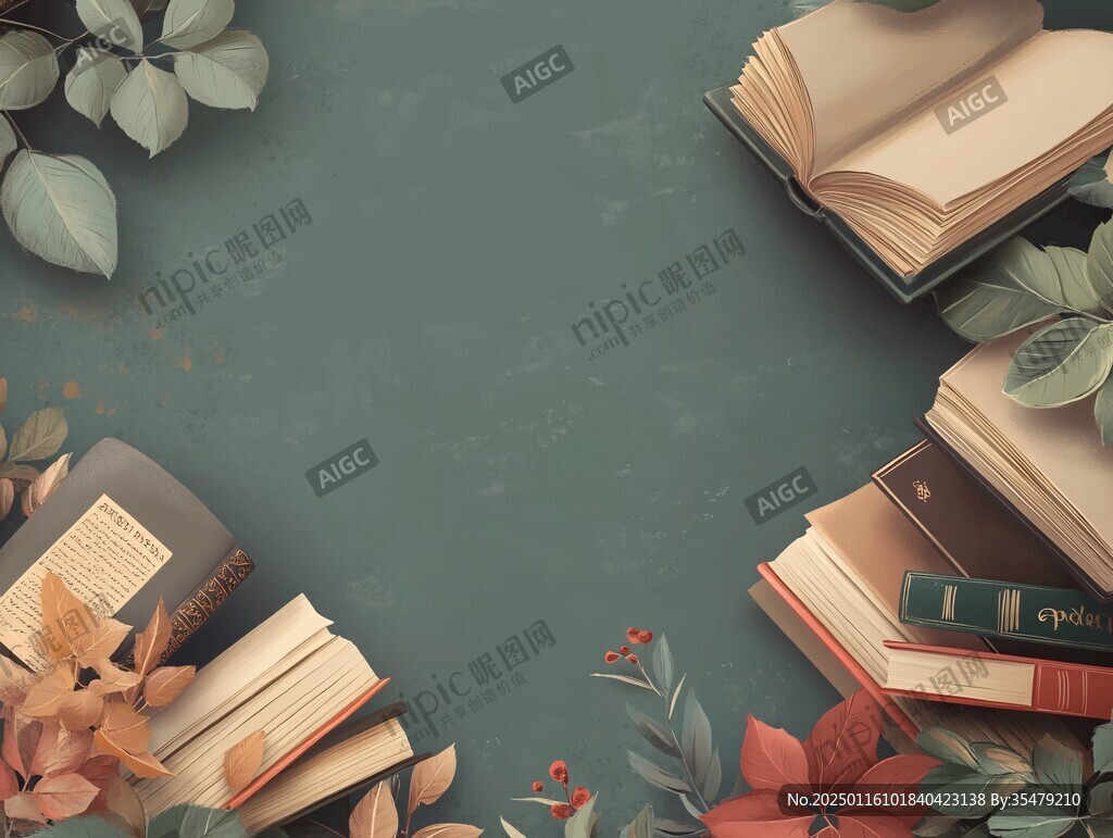 植物書本背景