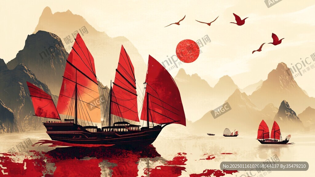 紅船插畫(huà)