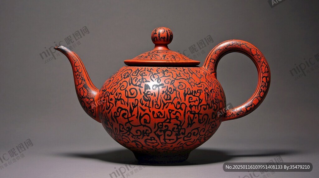 剔紅茶壺
