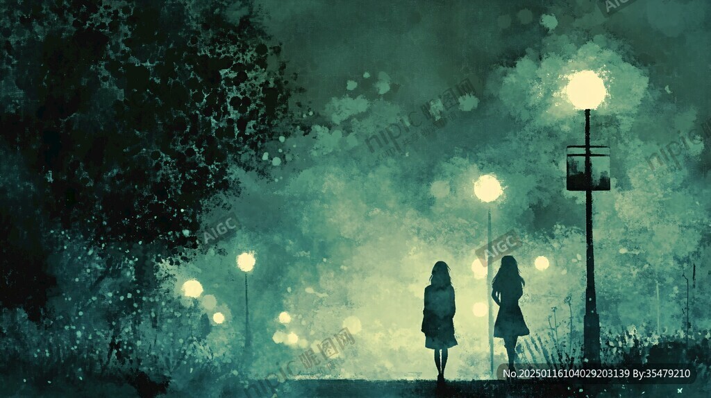 手繪唯美夜晚