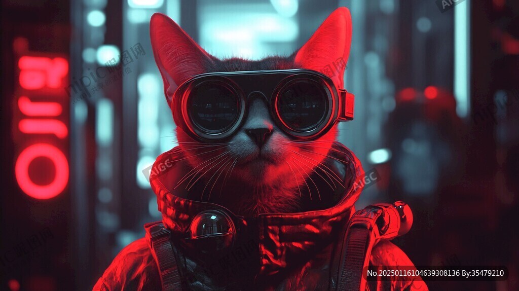 戴著vr眼鏡的貓