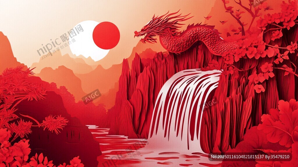 旭日東升插畫