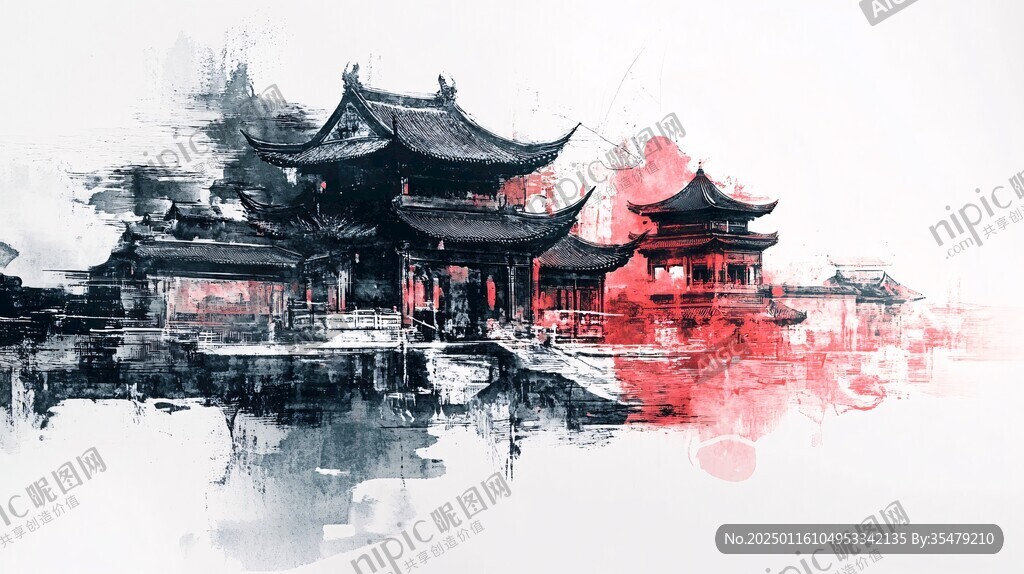 水墨建筑水墨地標