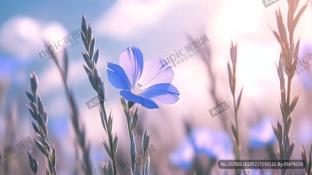 亞麻花插畫