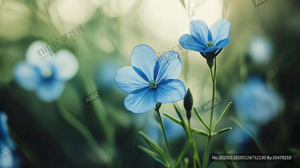 藍(lán)色的花唯美