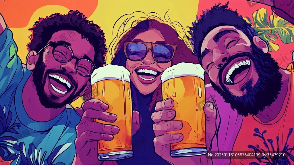 啤酒廣告插畫