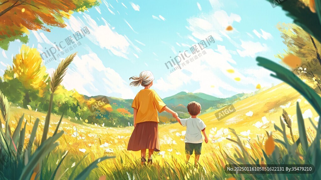 溫馨插畫母親