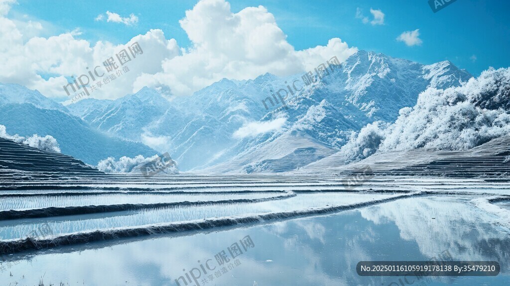 牛心山雪山倒影