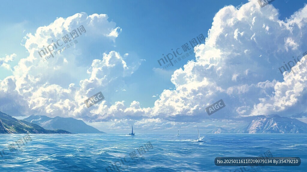 插畫海平面