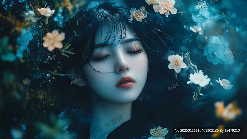 唯美少女與花系列
